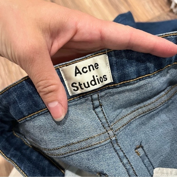 Acne Studios Skin 5 Used Blue Mid Rise Super Skinny Leg Stretch Denim Jeans - Picture 5 of 9